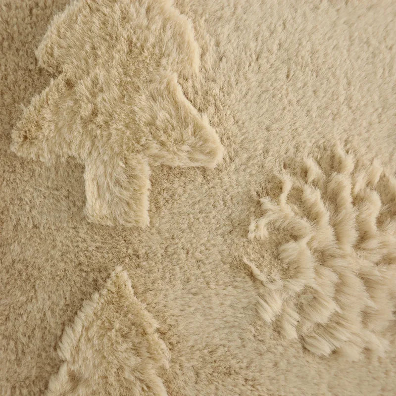 Capa de Almofada Natalina Plush Jacquard Floco Neve Lenogue