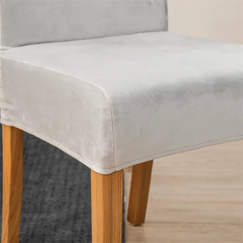 Capa de Cadeira Jantar Suede Premium Impermeável Cinza Lenogue