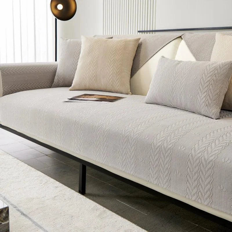 Capa de Sofá Chenille Antiderrapante Impermeável Cinza Lenogue / 70 x Cm