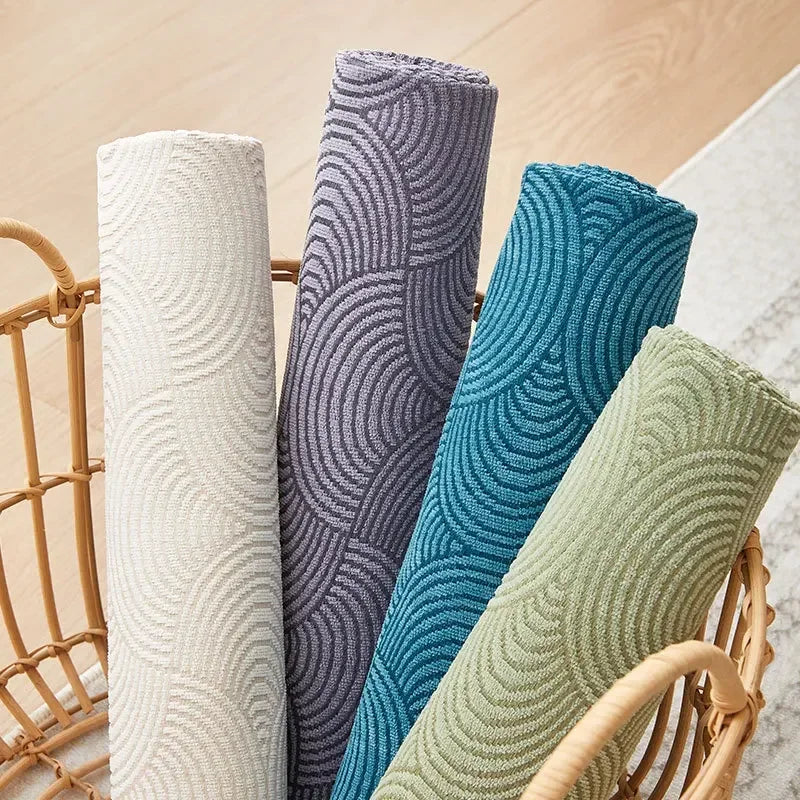 Capa de Sofá Chenille Jacquard Bege Antiderrapante com Relevo Lenogue