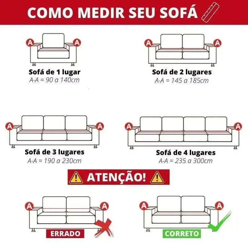 Capa para Sofá Algodão e Linho Antiderrapante Espessura Extra Verde Lenogue