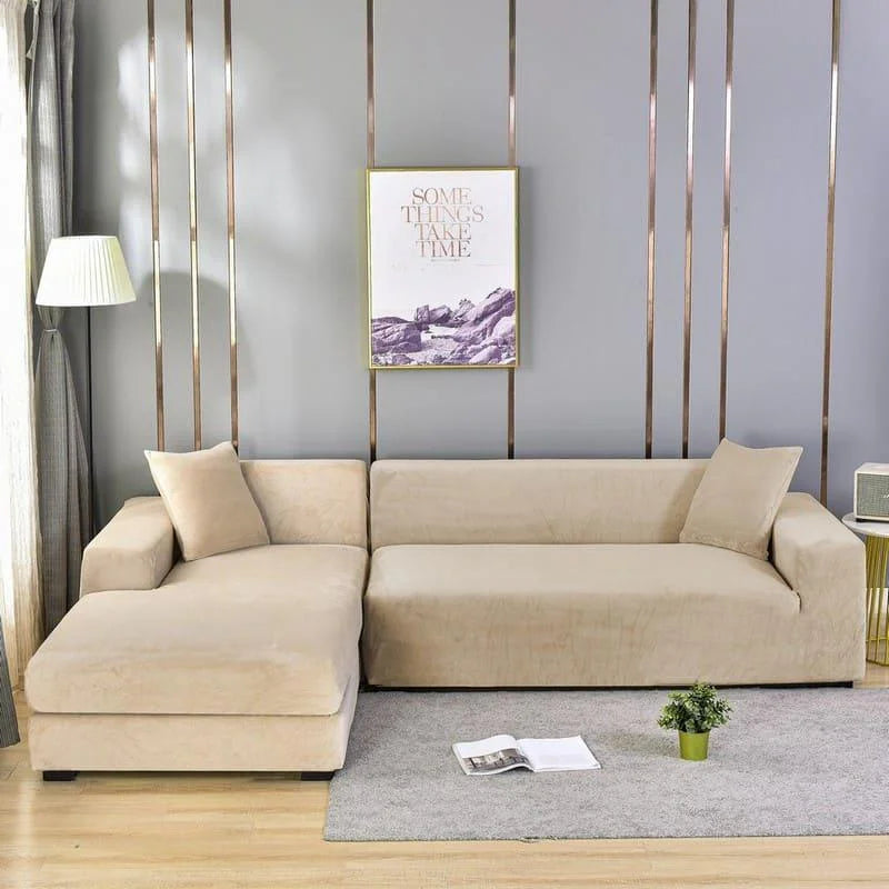 Capa para Sofá Suede Bege Impermeável Sala Lenogue