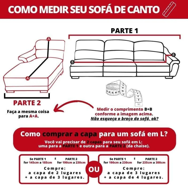 Capa para Sofá Suede Bege Impermeável Sala Lenogue