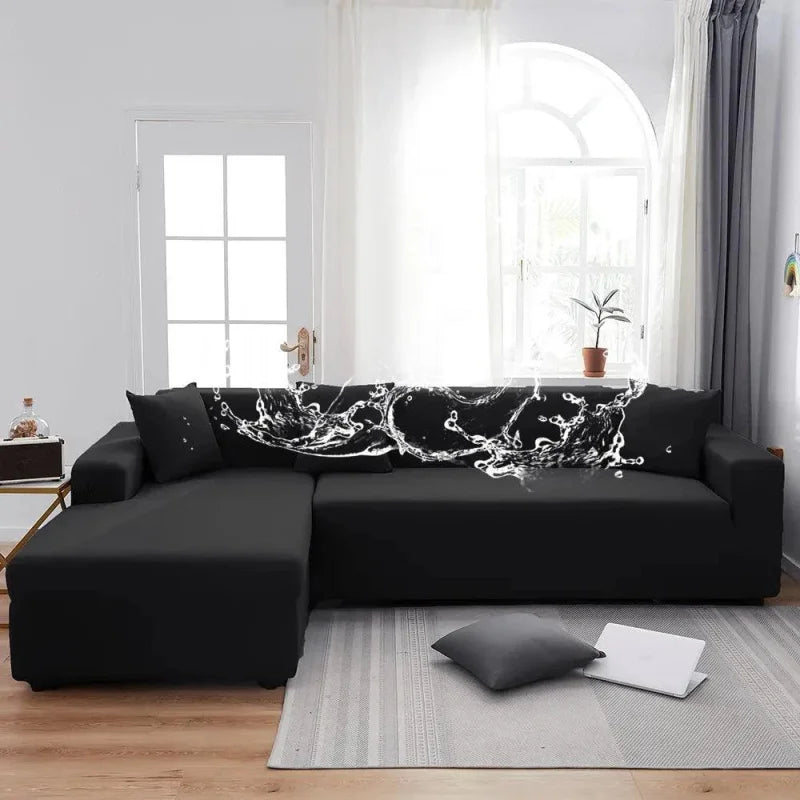 Capa Protetora para Sofá Impermeável Antiderrapante Lenogue Preto / 1 Lugar (90-140cm)