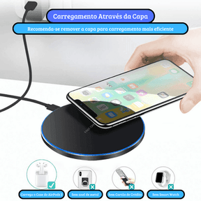 Carregador Sem Fio Wireless Lenogue para Celulares iPhone, Samsung e Outros - 30W