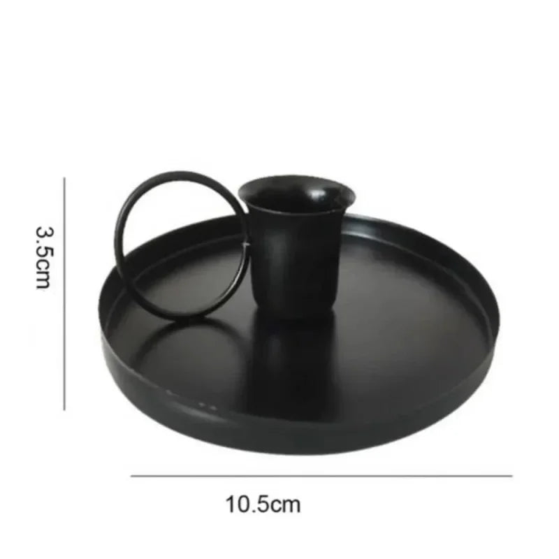 Castiçal de Metal com Alça Portátil para Mesa e Decoração Lenogue