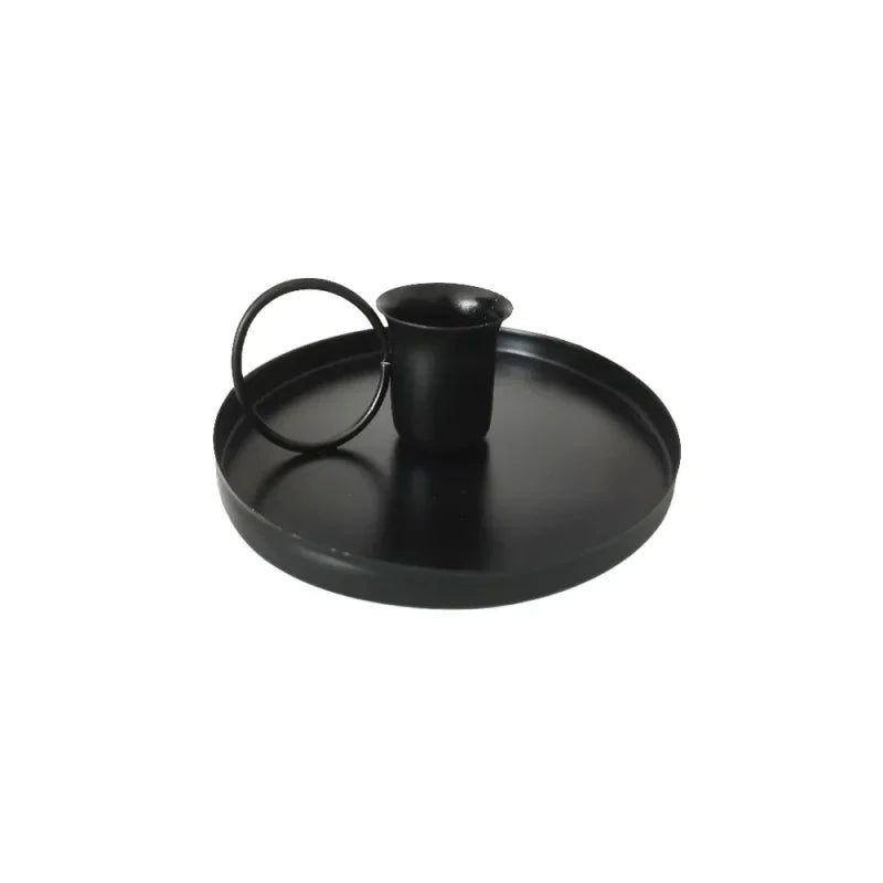 Castiçal de Metal com Alça Portátil para Mesa e Decoração Lenogue