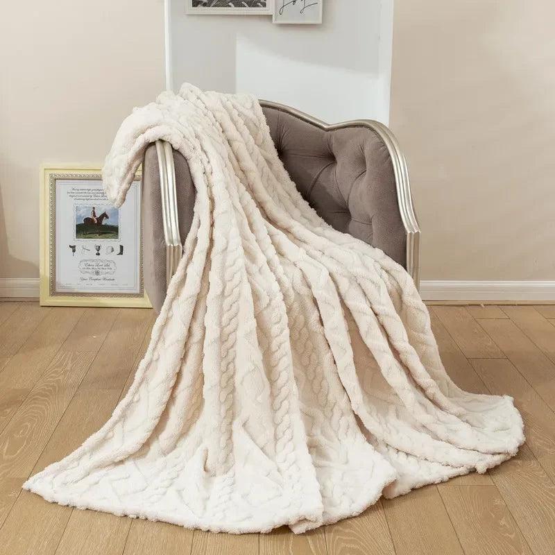 Cobertor de Lã de Cordeiro Taffu Decoração para Sofá Lenogue