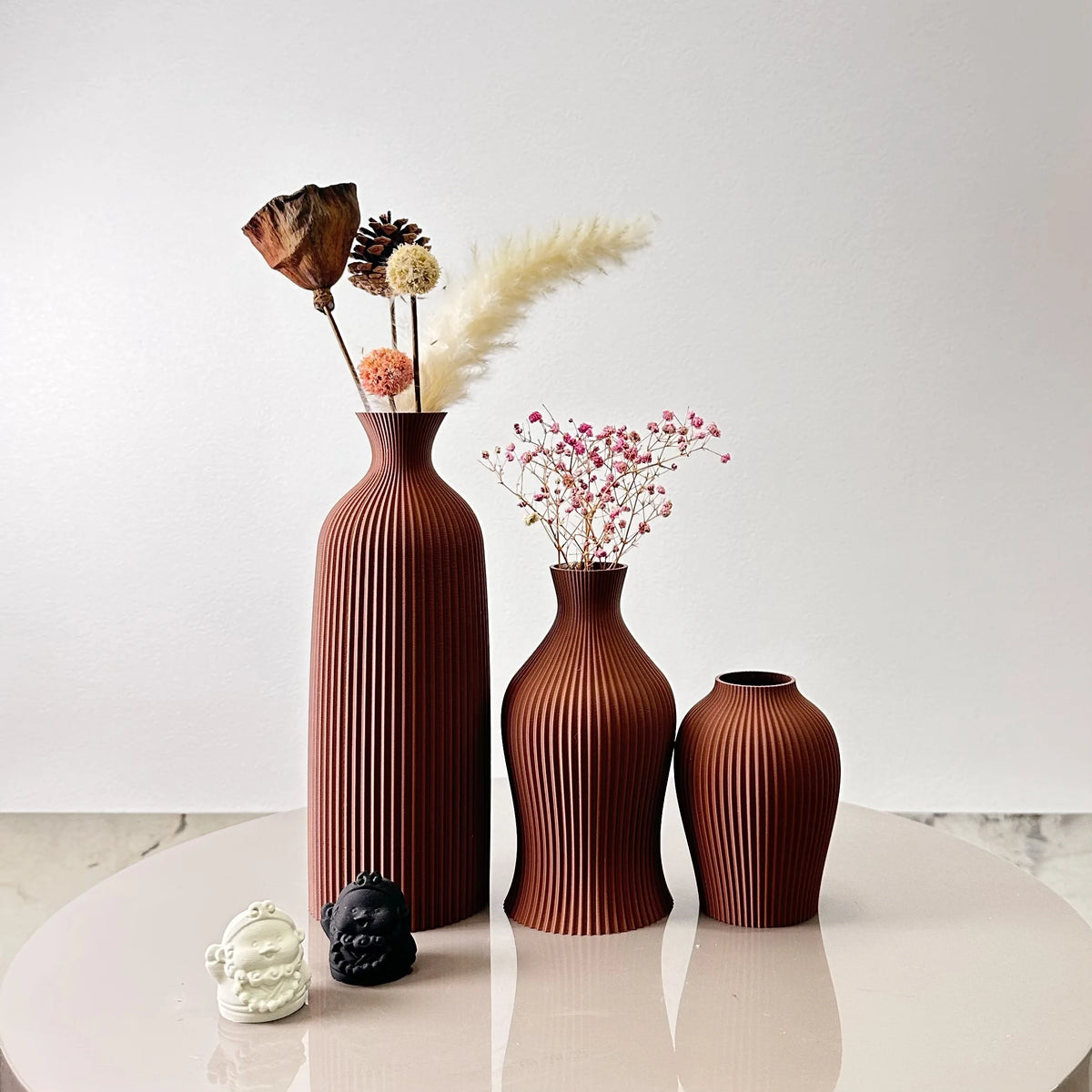 Conjunto de Vasos Artísticos Maison Decoração Elegante Lenogue