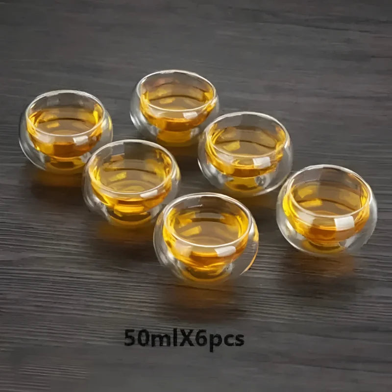 Conjunto de Xícaras Chá Vidro para Cerimônia Kung Fu Lenogue - 600ml