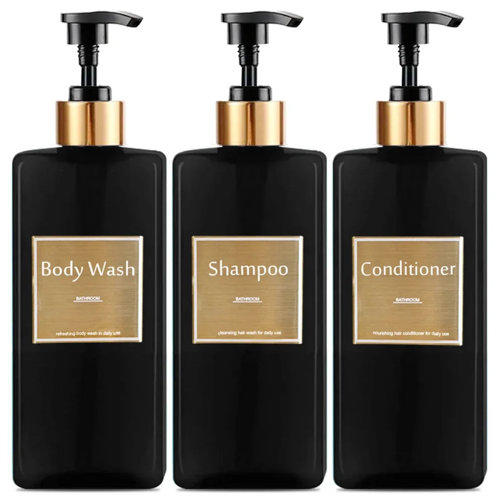 Conjunto Dispenser Refilável para Sabonete e Shampoo Lenogue
