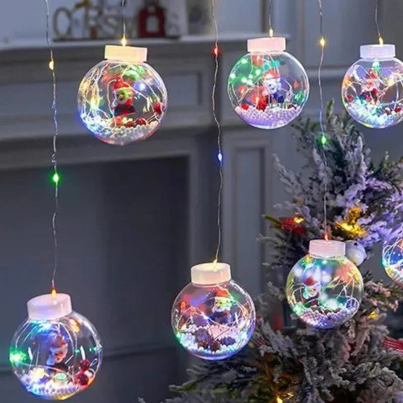 Cordão de Luzes Led Decorativas para Natal com Bolinhas Festivas Lenogue