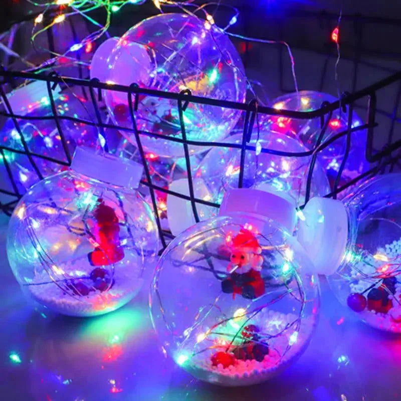 Cordão de Luzes Led Decorativas para Natal com Bolinhas Festivas Lenogue