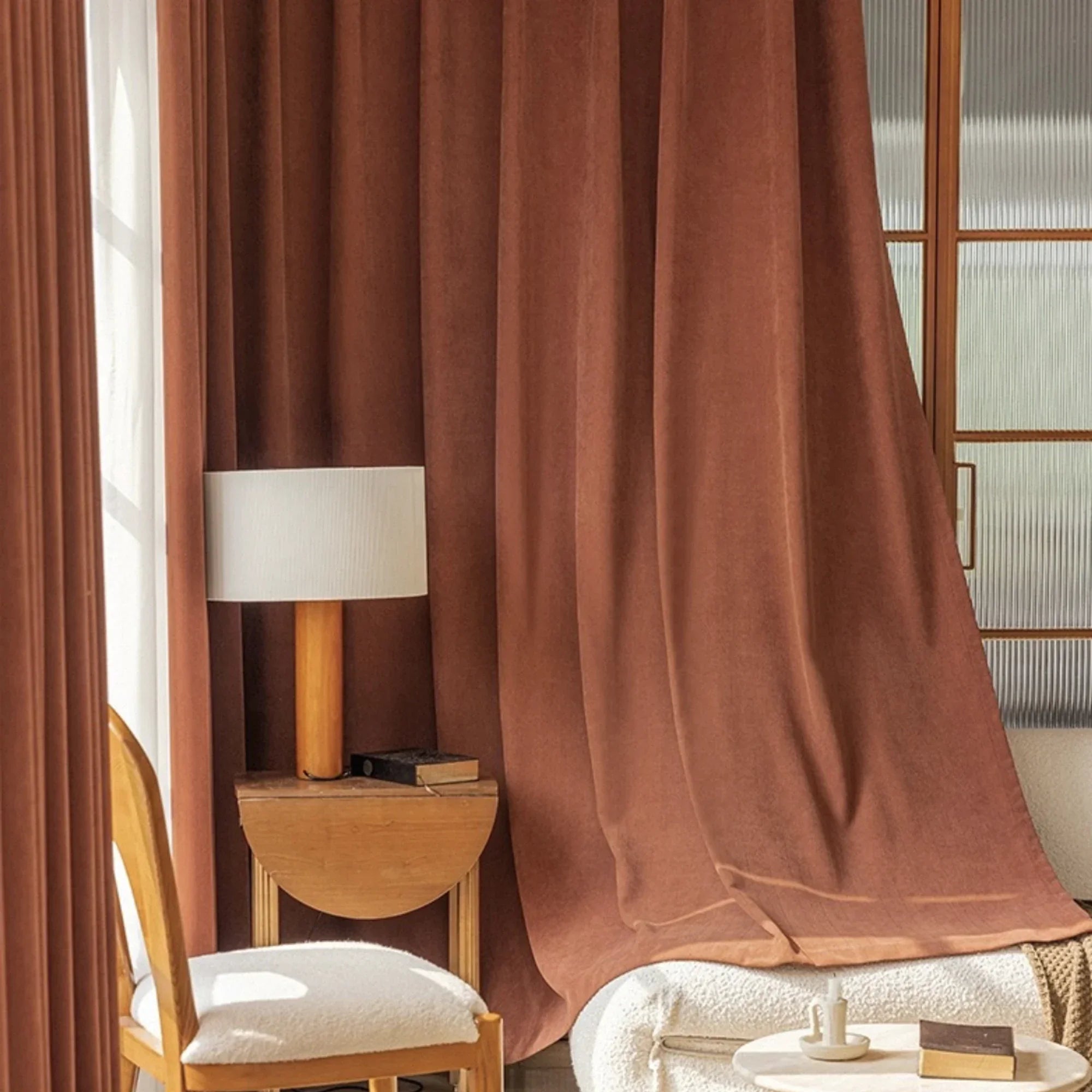 Cortina Blackout Borgonha Isolamento Térmico Redução de Ruído Lenogue