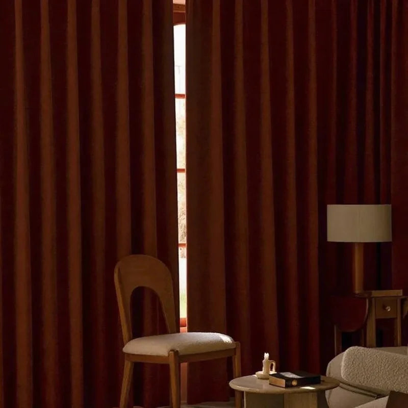 Cortina Blackout Borgonha Isolamento Térmico Redução de Ruído Lenogue