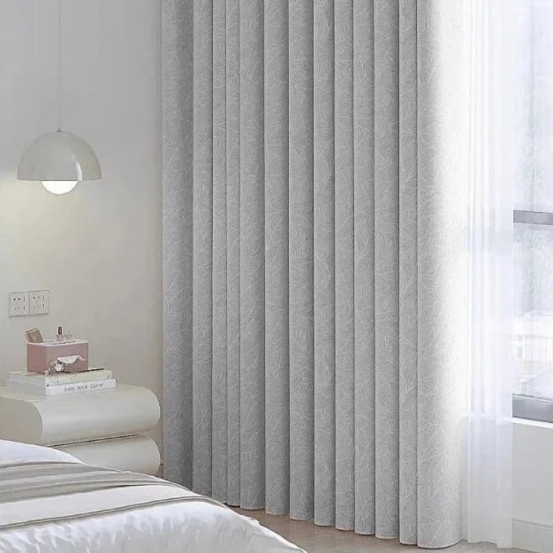 Cortina Chenille com Isolamento Térmico e Proteção Solar Lenogue Cinza / 100 x 180 Cm