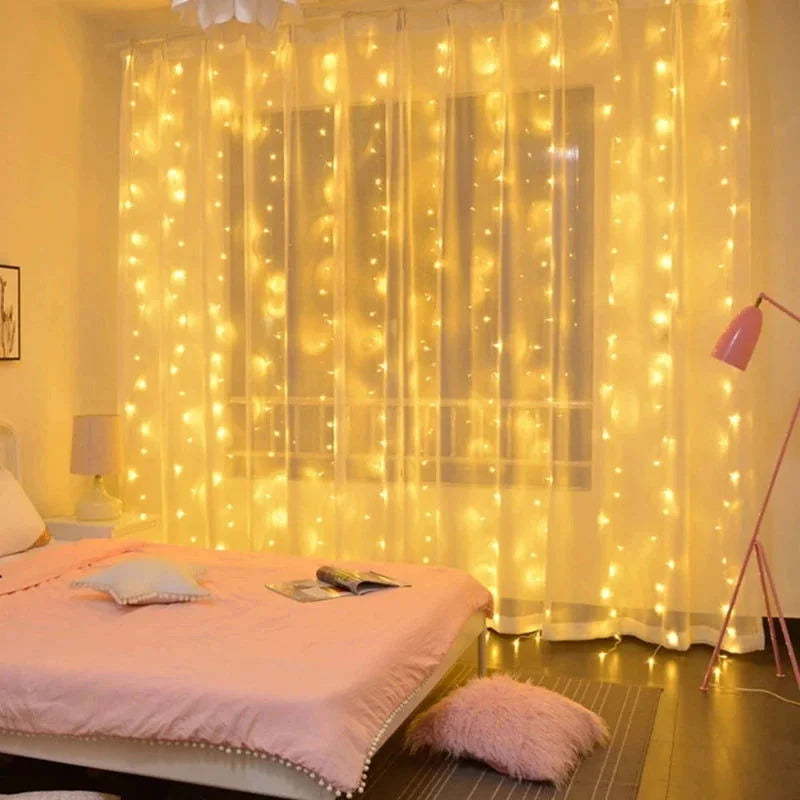 Cortina de Luzes Led Natalina para Decoração Lenogue