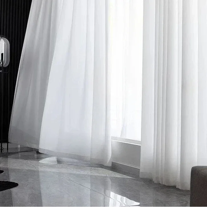 Cortina Voil Translúcida Branca com Ilhós Silenciosos Lenogue