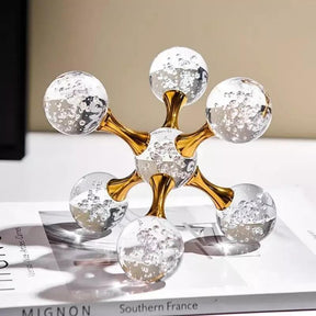 Decoração de Mesa de Cristal Moderna Ornamento Molécula Lenogue