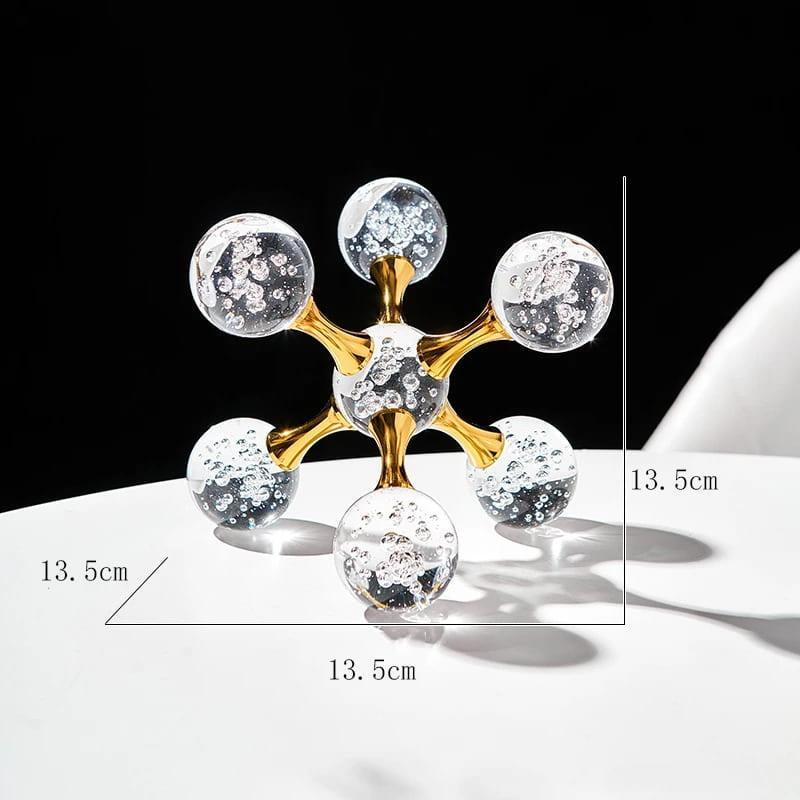 Decoração de Mesa de Cristal Moderna Ornamento Molécula Lenogue