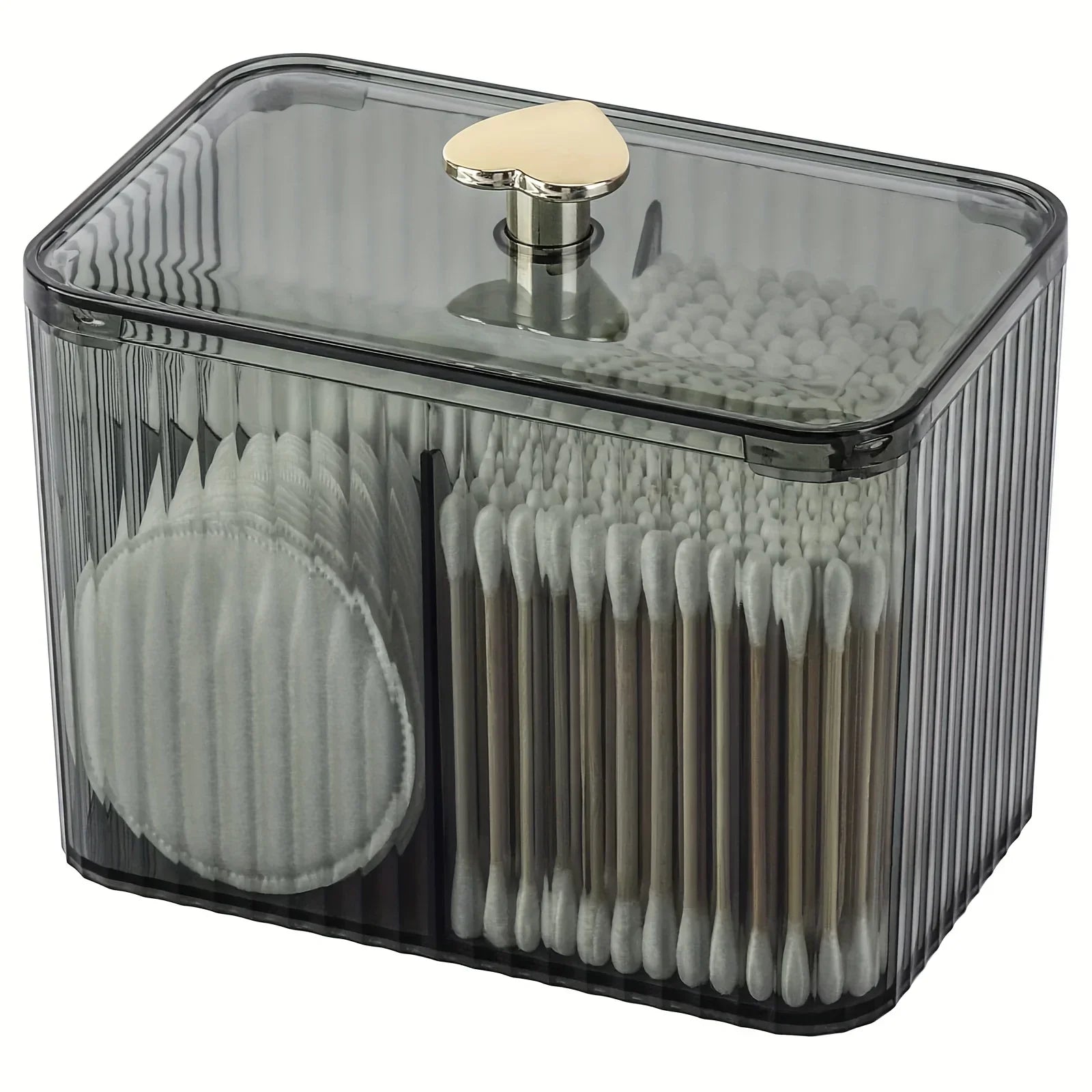 Dispensador Acrílico com Divisórias para Cotonetes Lenogue