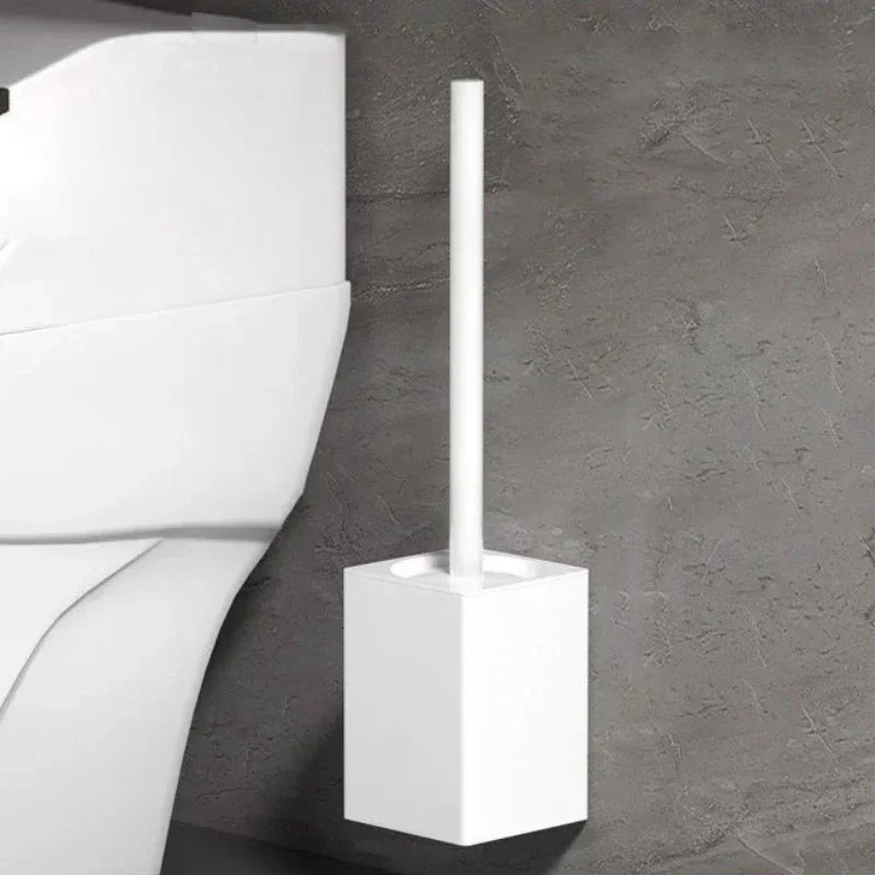 Escova Sanitária de Parede em Alumínio Instalação sem Furação Lenogue Branco