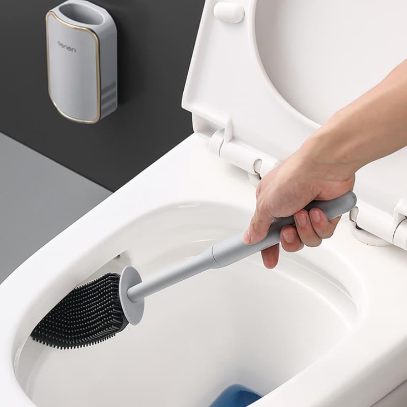 Escova Sanitária para Banheiro Silicone com Suporte Lenogue