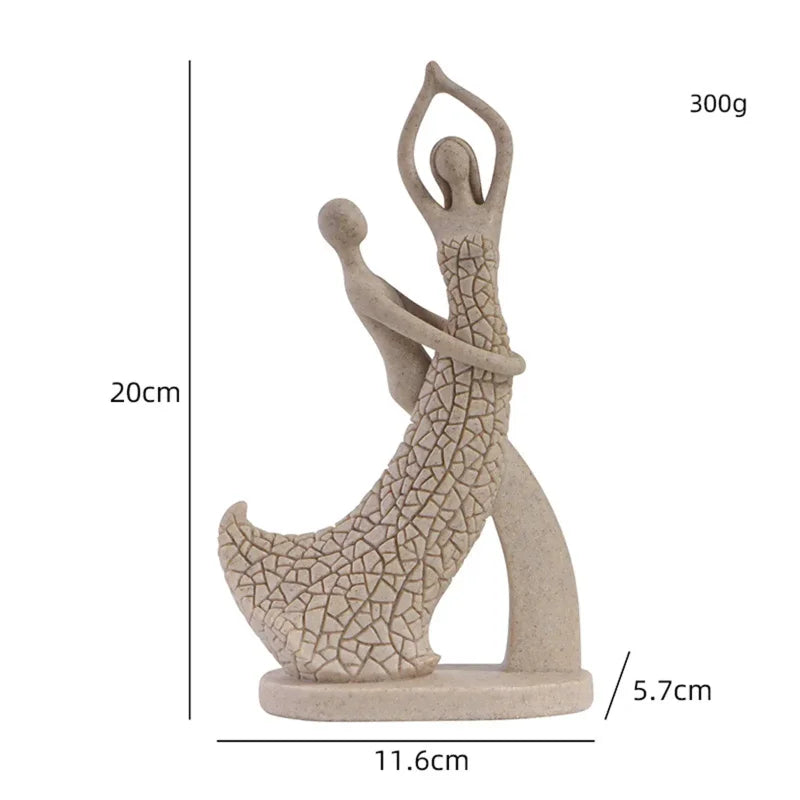 Escultura Abstrata de Casal para Mesa e Decoração Moderna Lenogue