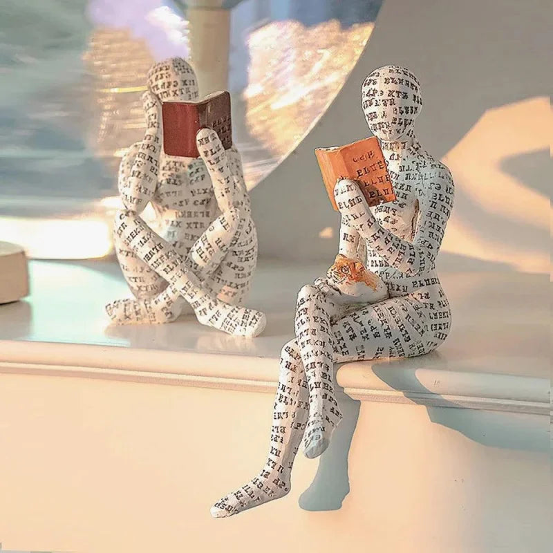 Escultura Abstrata de Resina para Decoração Sala Lenogue