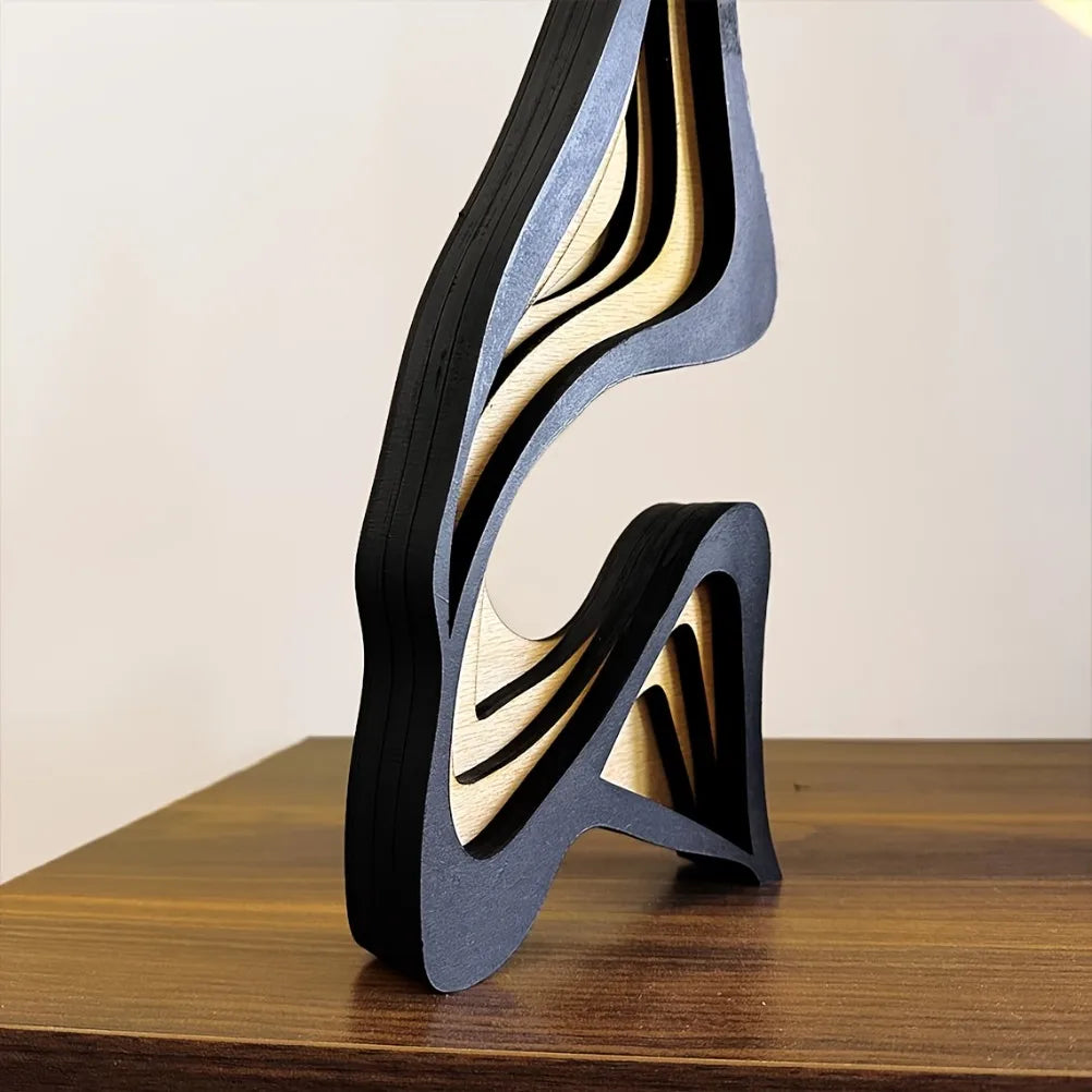 Escultura Abstrata Élégance Estrutura de Madeira Lenogue