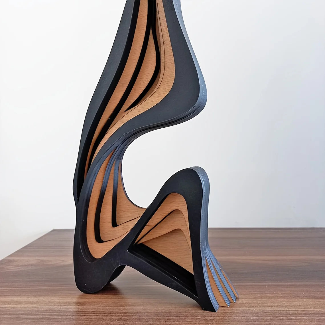 Escultura Abstrata Élégance Estrutura de Madeira Lenogue
