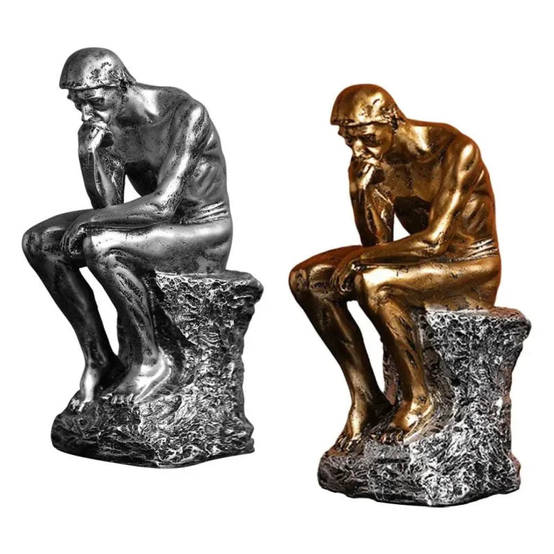 Escultura Abstrata Pensador em Resina para Decoração Lenogue