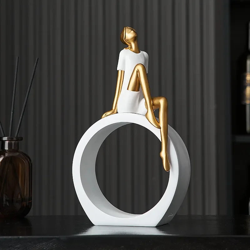 Escultura Abstrato de Luxo Douceur Resina Leve Lenogue