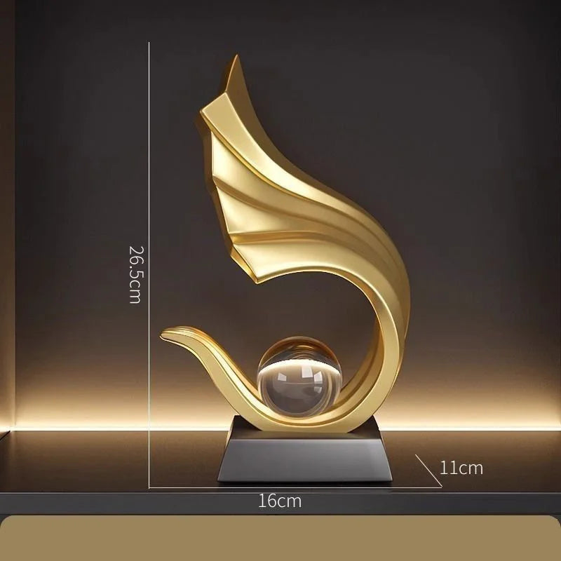 Escultura de Cristal Douceur Design Feng Shui Lenogue Dourado