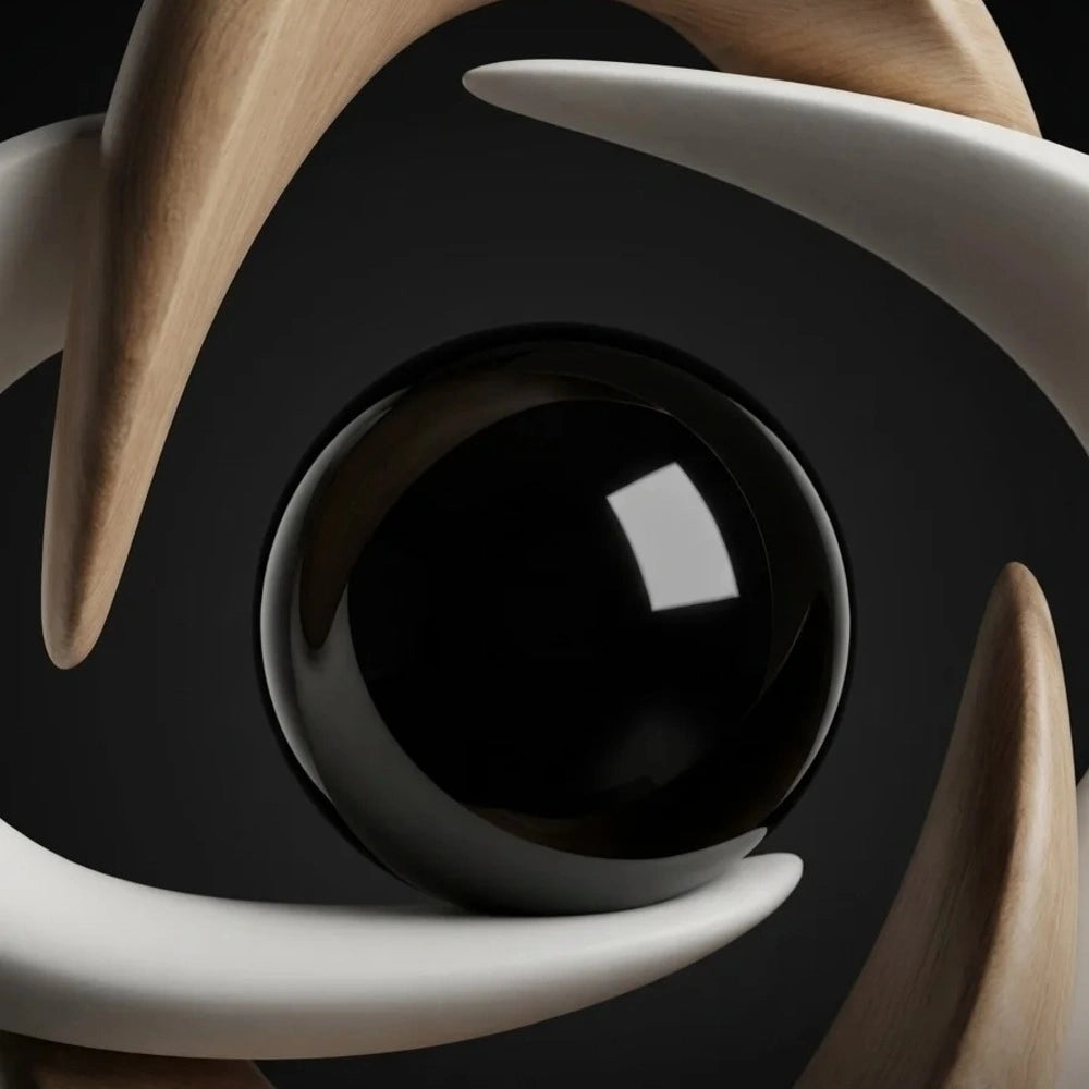 Escultura em Resina Lumière Acabamento Fosco Design Geométrico Lenogue