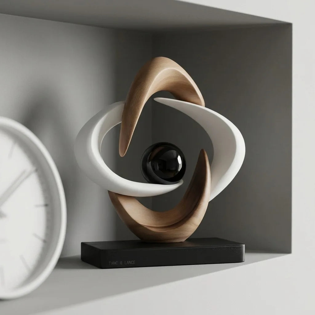 Escultura em Resina Lumière Acabamento Fosco Design Geométrico Lenogue