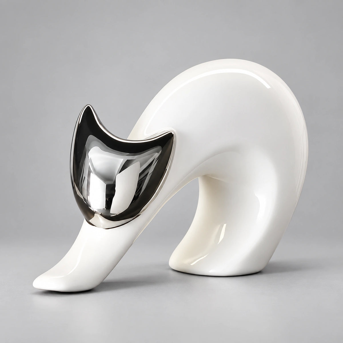 Escultura Felina Belle Design Abstrato Porcelana Lenogue