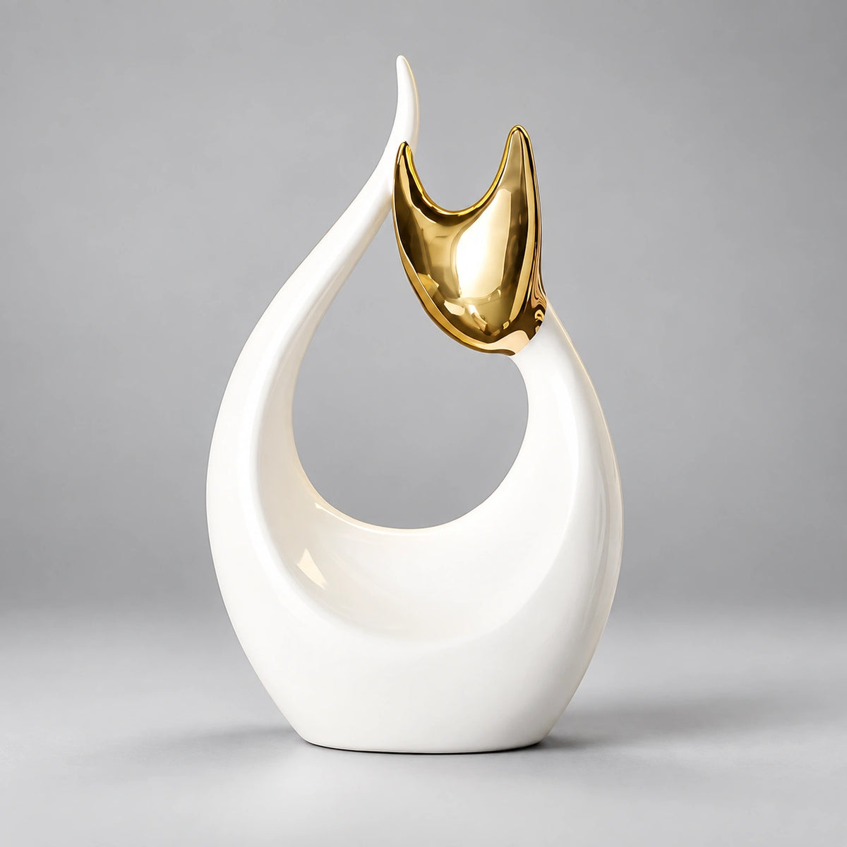Escultura Felina Belle Design Abstrato Porcelana Lenogue