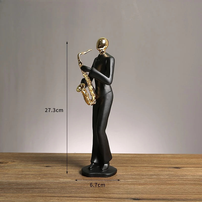 Escultura Orquestra Musical Sérénité Design Artístico Lenogue Preto (Saxofone)