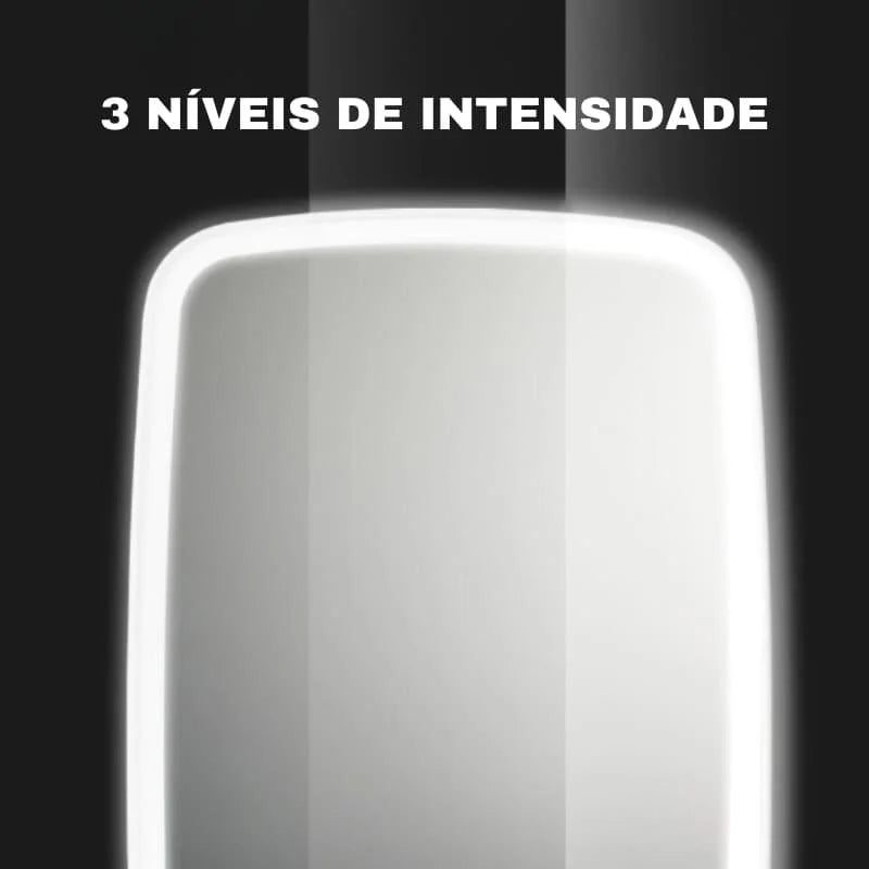 Espelho de Maquiagem com Led Ajustável e Bateria Recarregável Lenogue