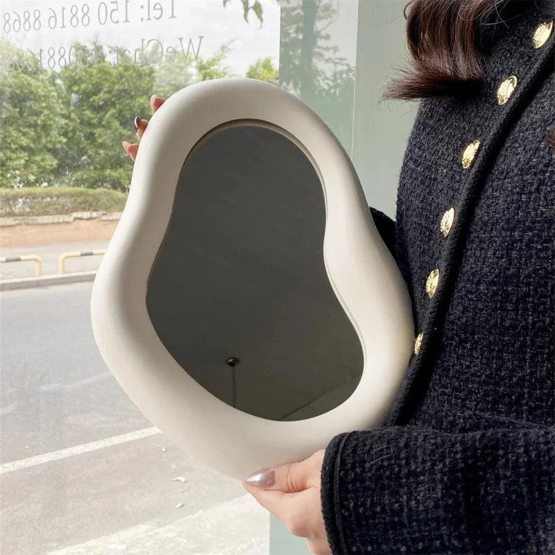 Espelho Decorativo de Maquiagem com Moldura Cerâmica Lenogue