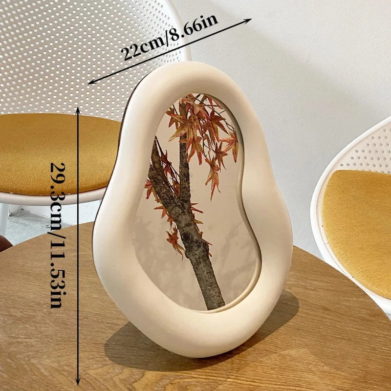 Espelho Decorativo de Maquiagem com Moldura Cerâmica Lenogue