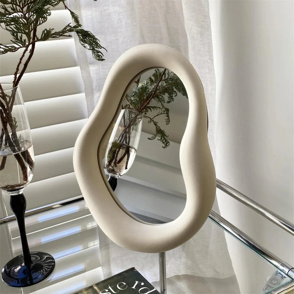 Espelho Decorativo de Maquiagem com Moldura Cerâmica Lenogue
