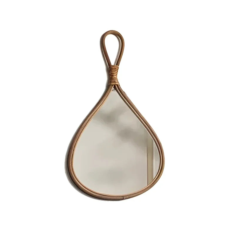 Espelho Oval de Rattan Natural Feito à Mão para Decoração Lenogue