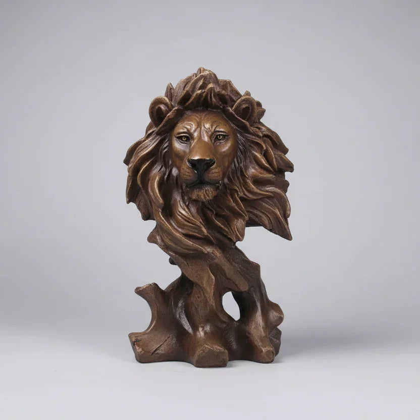 Estátua Decorativa de Animal em Resina Estilo Europeu Lenogue Leão