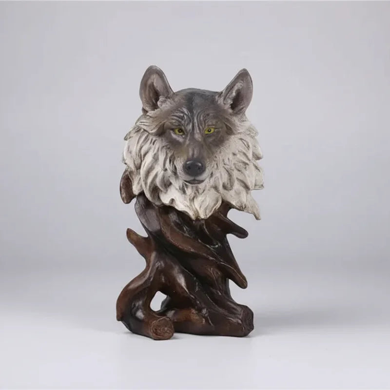 Estátua Decorativa de Animal em Resina Estilo Europeu Lenogue Lobo