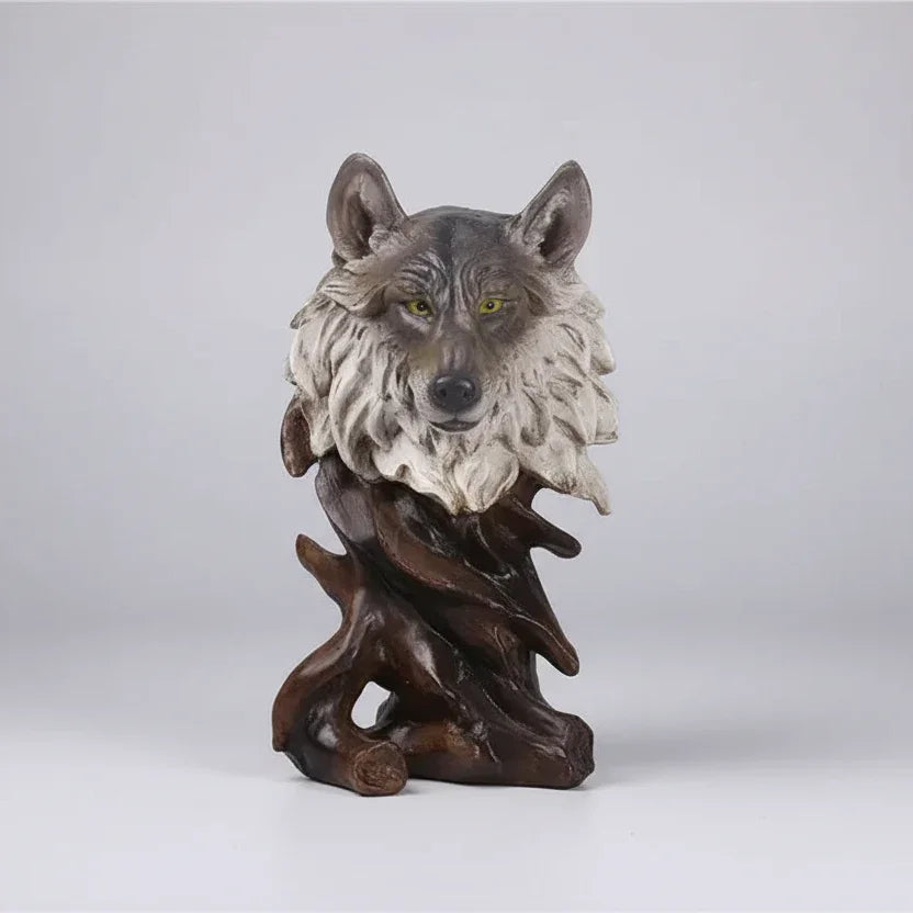 Estátua Decorativa de Animal em Resina Estilo Europeu Lenogue Lobo