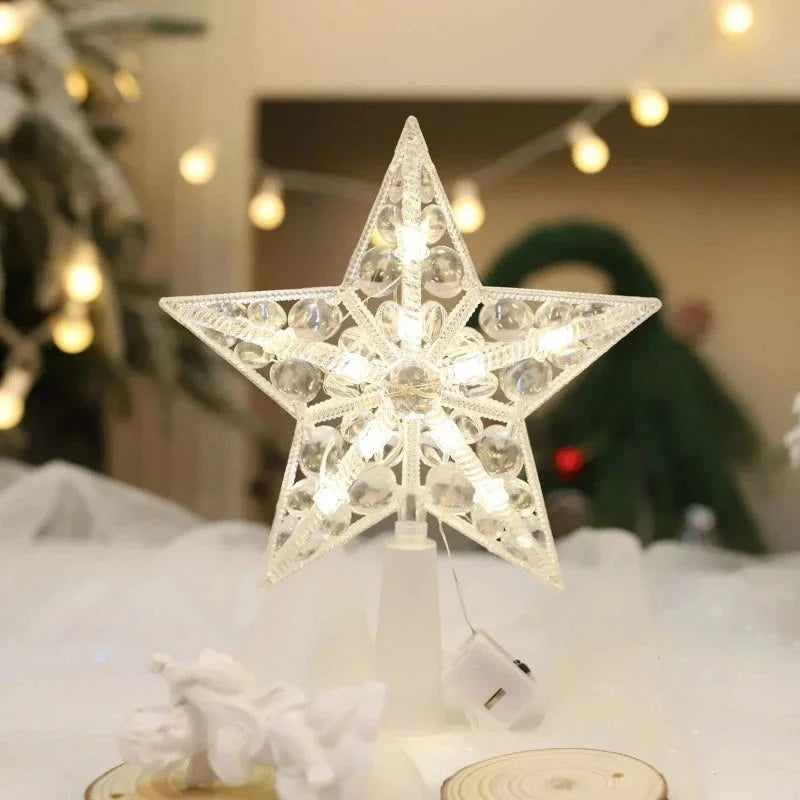 Estrela de Topo de Árvore de Natal com Luz Led Lenogue