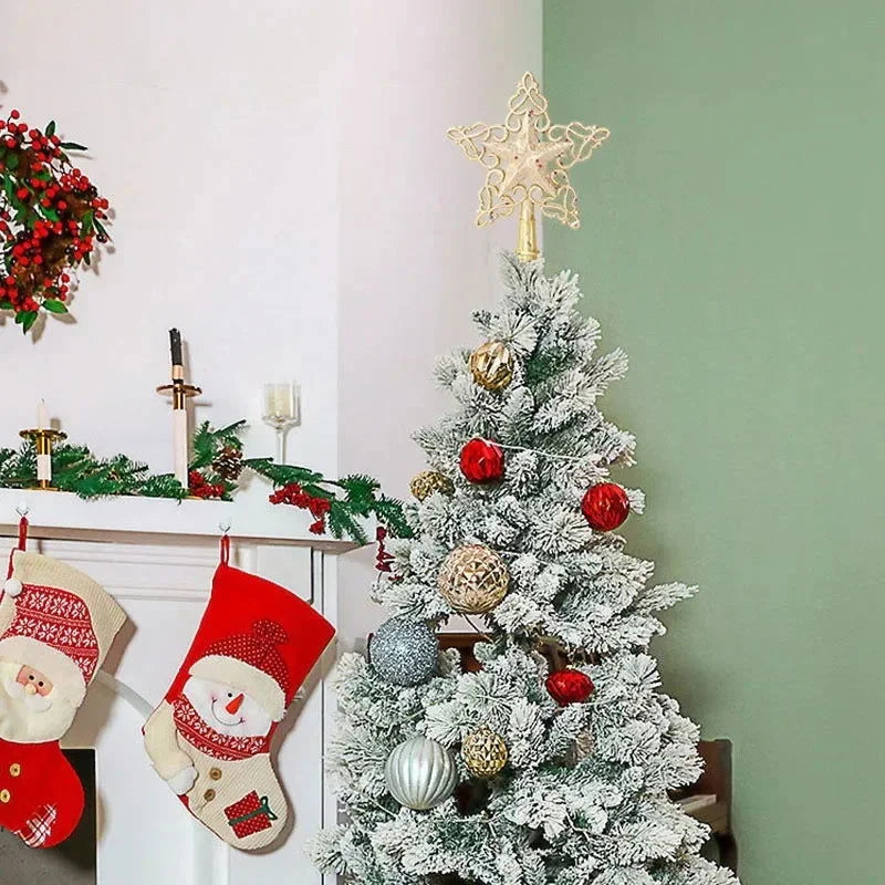 Estrela Decorativa com Brilho para Topo de Árvore de Natal Lenogue