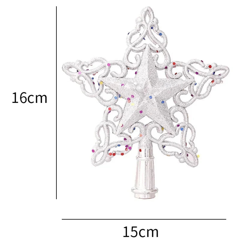 Estrela Decorativa com Brilho para Topo de Árvore de Natal Lenogue